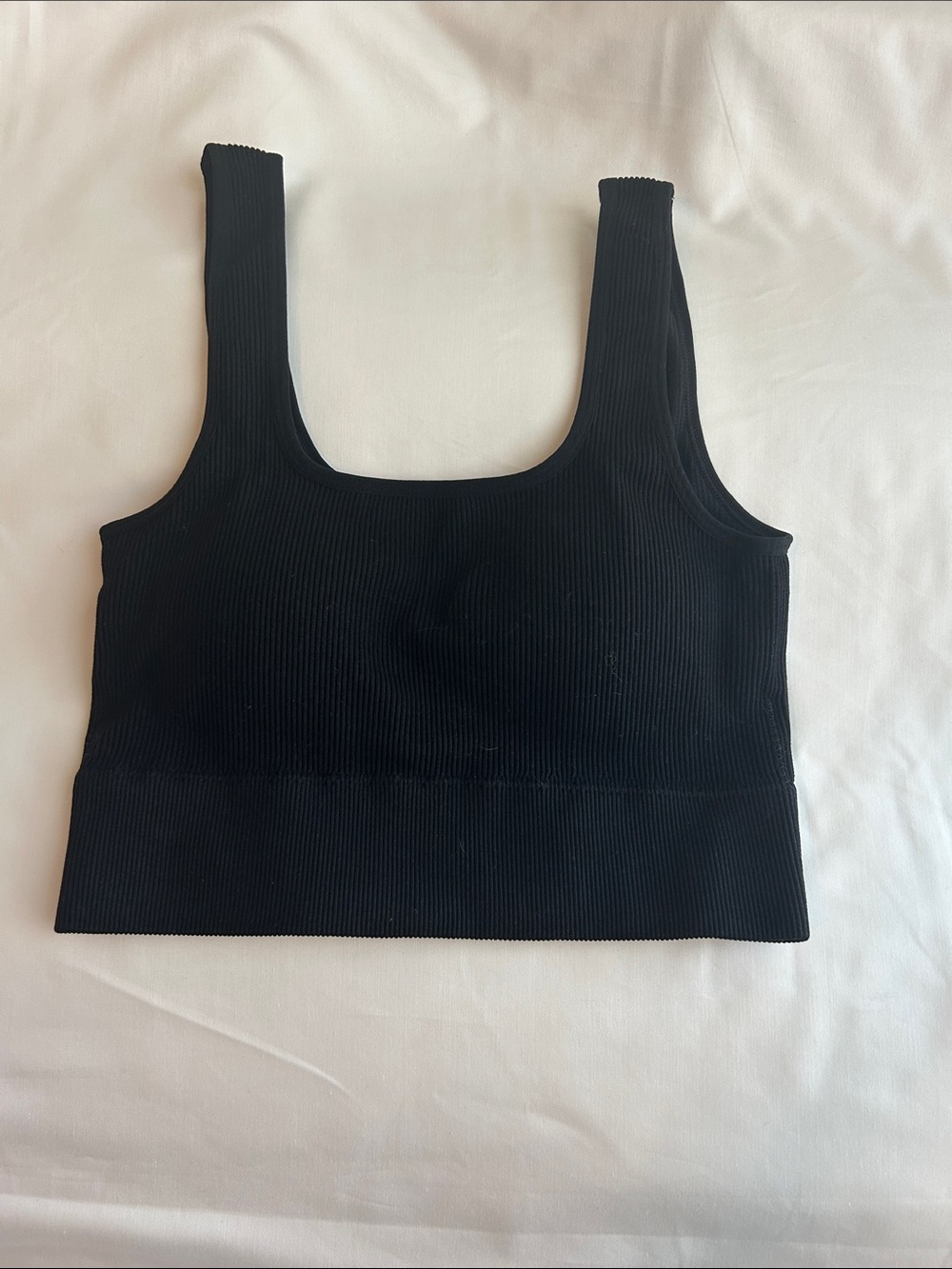 Zenana Outfitters Black Ribbed Crop Tank